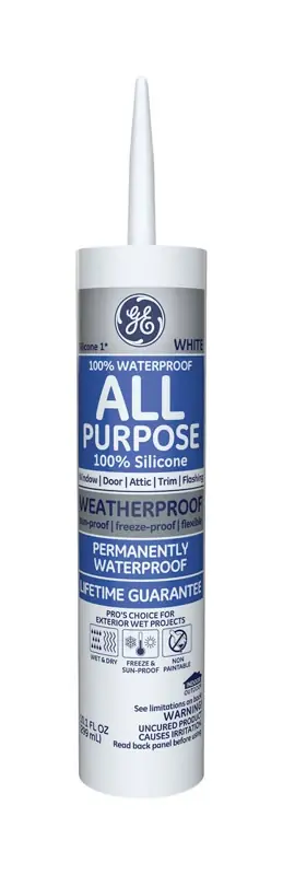 All-purpose Silicone Sealant, White, 10.1 Oz. Cartridge For Windows & Doors