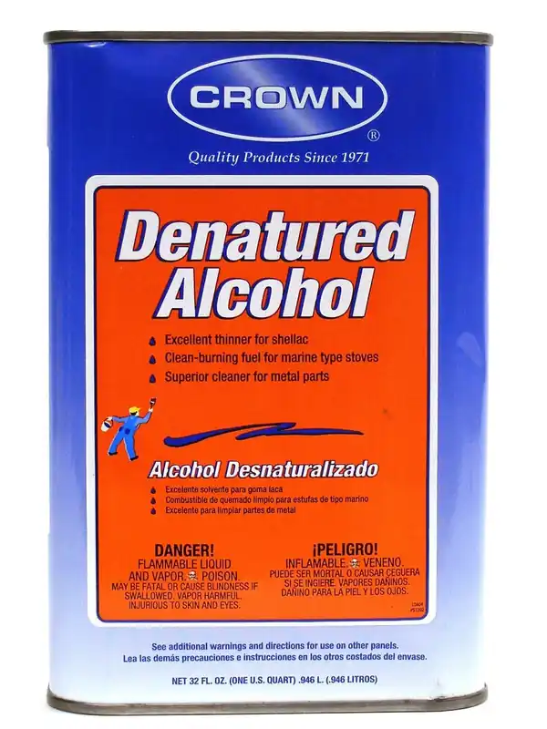 Denatured Alcohol Solvent 1 Quart - Ideal For Glass Cleaning