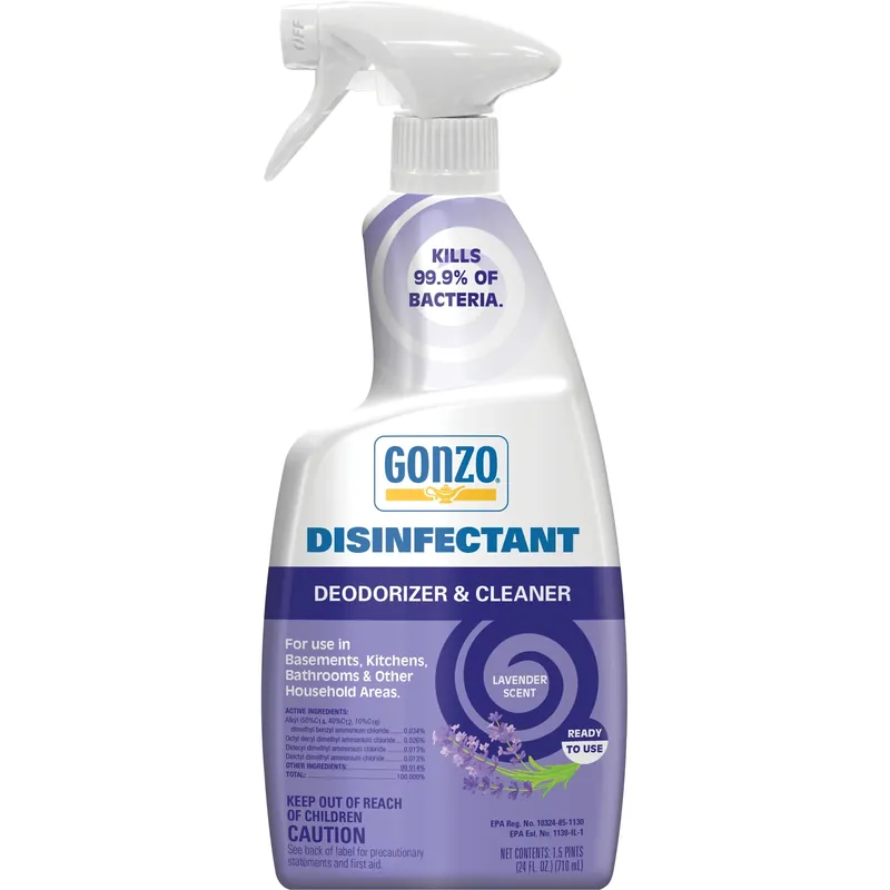 Gonzo Lavender Scent Disinfectant Deodorizer And Cleaner 24 Oz 1 Pk