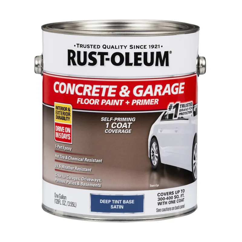 Concrete & Garage Floor Paint & Primer, Deep Tint Base, 1-Gallon
