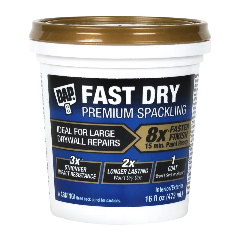 Fast Dry Premium Spackling Compound, 16 Ounce Container, Interior And Exterior Use
