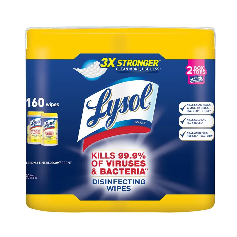 Lysol Lemon & Lime Blossom Scent Disinfecting Wipes 160 Ct 2 Pk