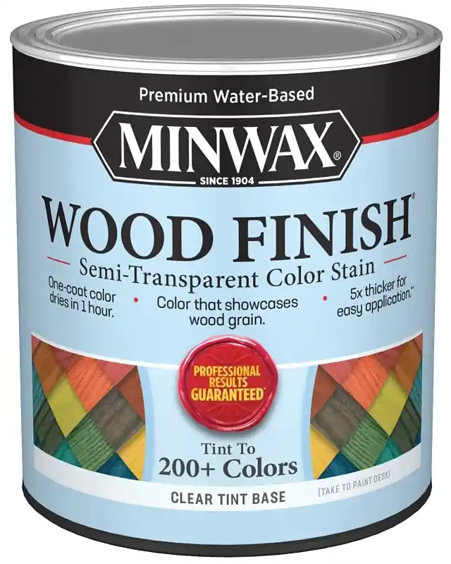 Minwax Wood Finish Water-Based Semi-Transparent Clear Tint Base Wood Stain 1 Qt