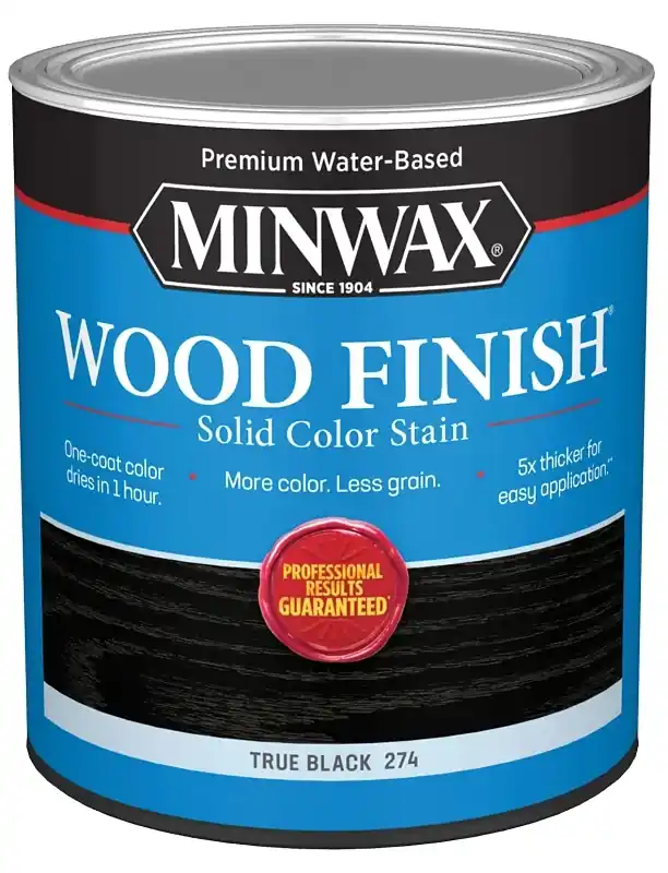 Wood Finish Stain, Water-Based, Solid Color, True Black, 1-Qt.
