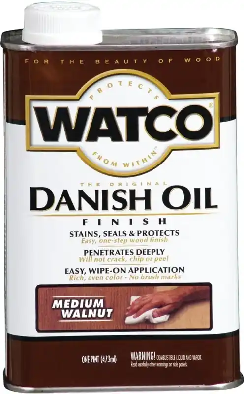 Danish Oil Wood Finish, Medium Walnut, 1-Pt.
