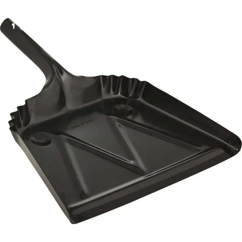 Heavy Duty Dust Pan, Black, Metal, 12 In.
