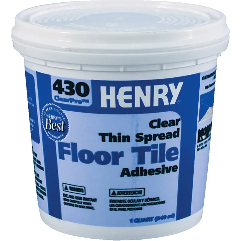 430 Thin-Spread Floor Tile Adhesive, Clear, 1-Qt.