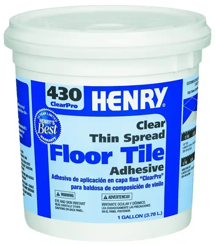 430 Thin-Spread Floor Tile Adhesive, Clear, 1-Gal.