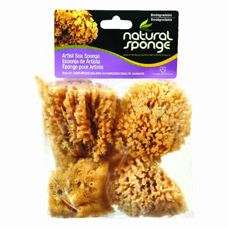 Proplus 4.5 In. W X 4 In. L Beige Natural Faux Artist Sea Sponge - 4 Pack