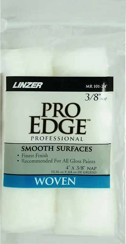 Linzer Pro Edge Woven Fabric 4 In. W X 3/8 In. Mini Paint Roller Cover 2 Pk