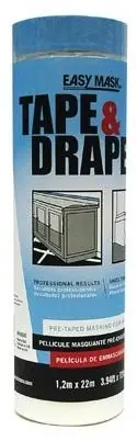 Easy Mask 48 X 75 Inch Pre-taped Plastic Drop Cloth For Painting And Protection