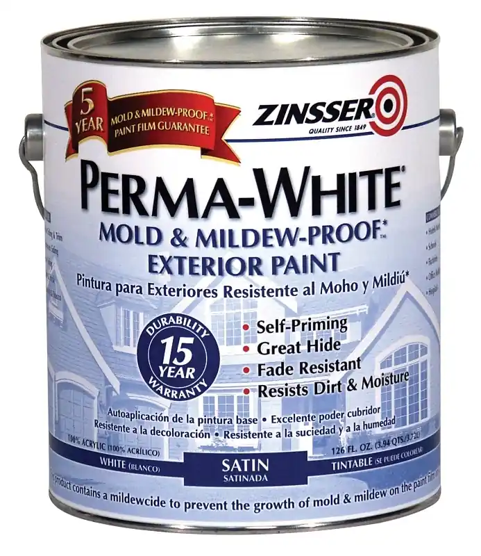 Perma-White Satin Mold & Mildew-Proof Exterior Paint, 1-Gallon