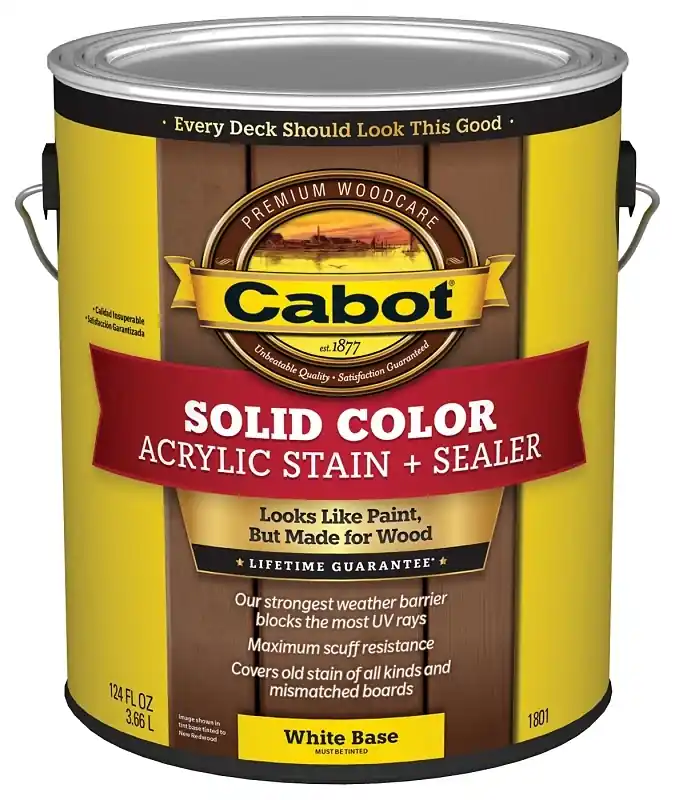 Solid Acrylic Decking Stain + Sealer, White Base, 1-Gallon