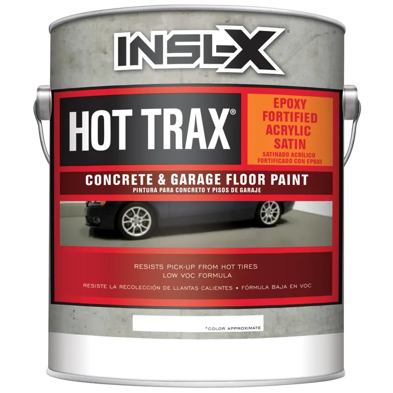 Hot Trax Concrete & Garage Floor Paint, Silver Grey Latex Satin, Gallon