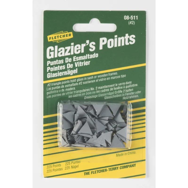 Fletcher-Terry Glazier Points For Repairing Or Reglazing Windows 0 Oz 225 Pk