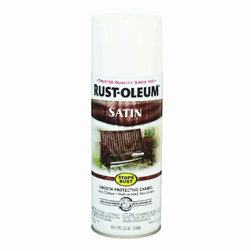 Spray Enamel, White Satin, 12-oz.