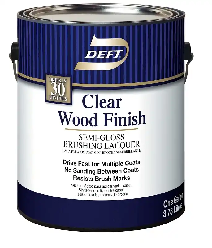 Deft Wood Finish Semi-Gloss Clear Oil-Based Brushing Lacquer 1 Gal.