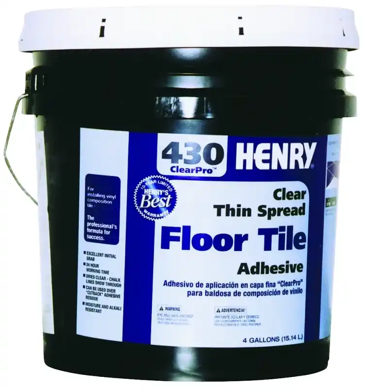 430 Thin-Spread Floor Tile Adhesive, Clear, 4-Gals.