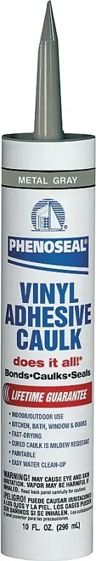 Caulk, Gray, Vinyl, Adhesive, 10-oz.