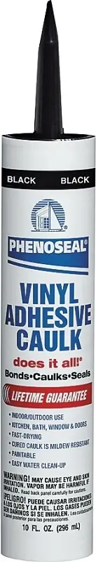 Caulk, Black, Vinyl, Adhesive, 10-oz.