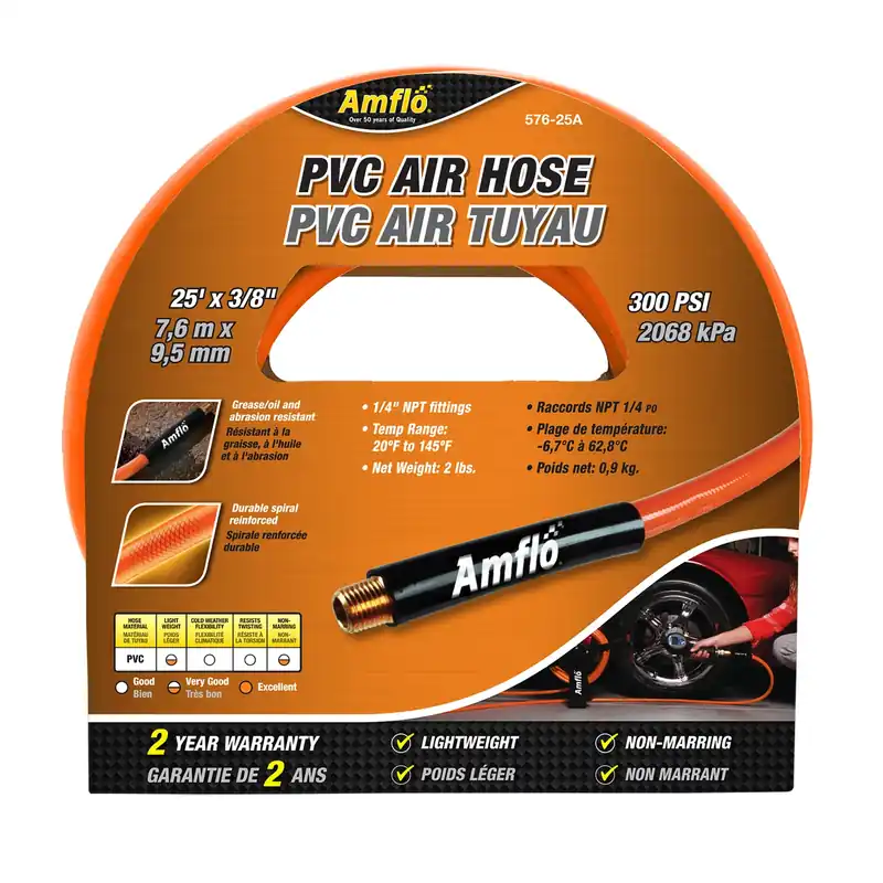 25 Ft. L X 3/8 In. D Polyvinyl Air Hose 300 Psi Orange