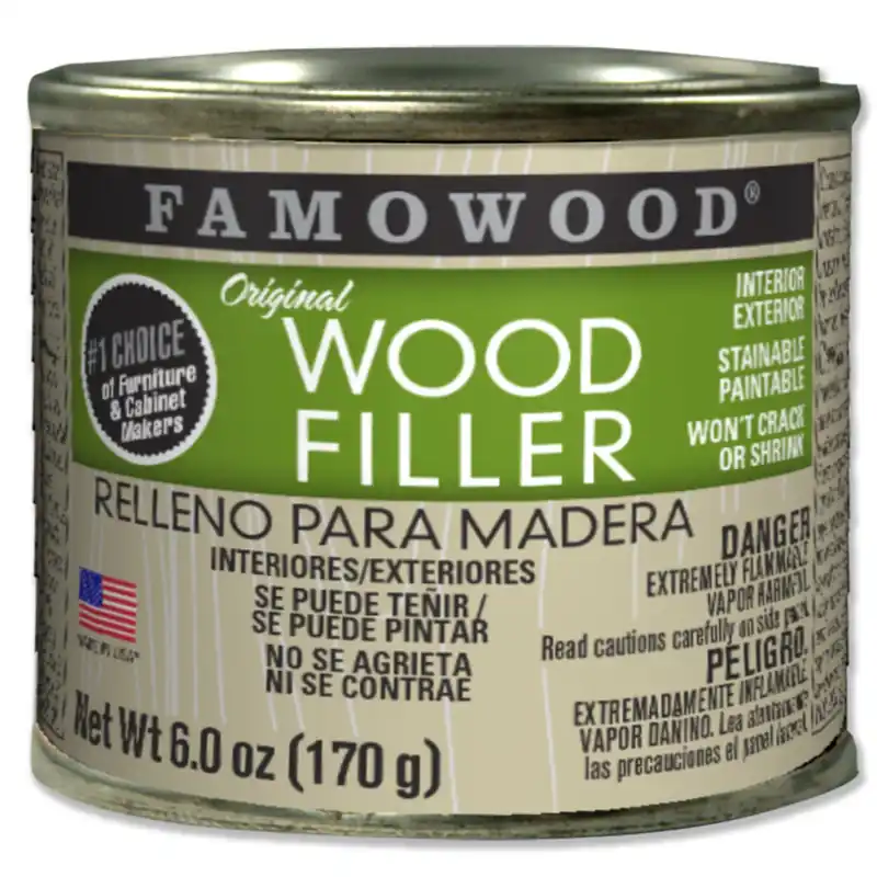 Famowood Original Wood Filler, Oak / Teak Color, 1/4 Pint, 6 Oz.