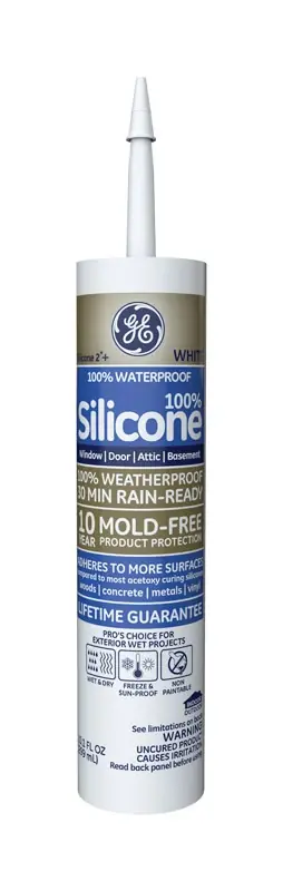 Ge Silicone Ii 10.1-oz White Window And Door Sealant Caulk