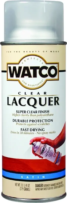 Lacquer Wood Finish, Clear Satin, 11.25-oz. Aerosol