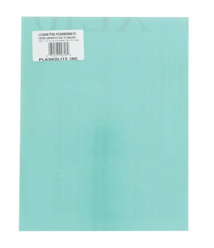 Clear Double Polycarbonate Sheet 11 In. W X 14 In. L X 0.093 In. Thickness