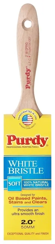 White Bristle Sprig 2 In. Flat Trim Paint Brush - Professional Quality