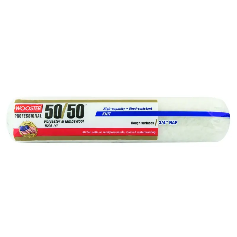 Wooster 50/50 Lambswool Polyester 3/4 In. X 14 In. W Regular Paint Roller Cover 1 Pk