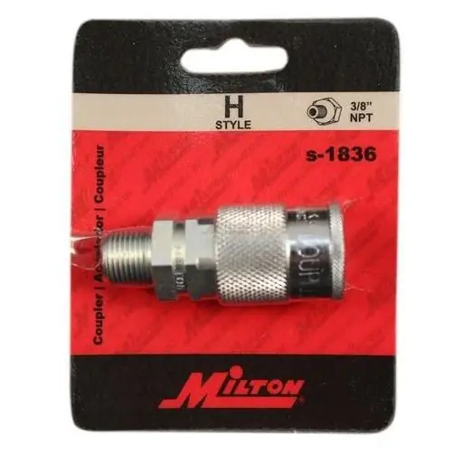 H-Style Air Tool Coupler, Steel, 3/8 In. MNPT