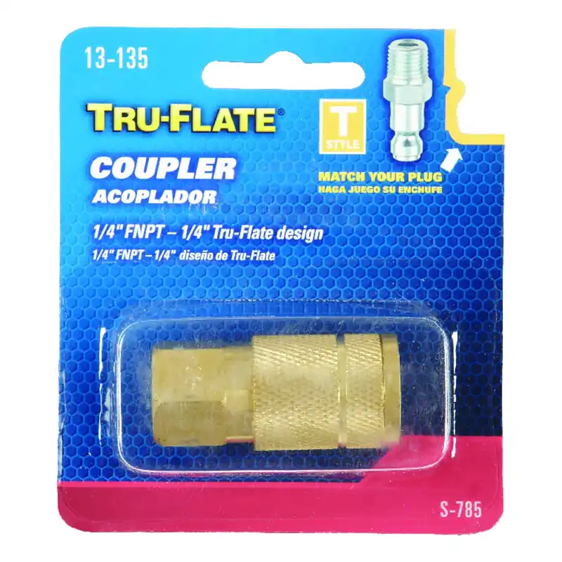 Push-to-connect 1/4 In. Fnpt Brass Coupler With Tubular Valve