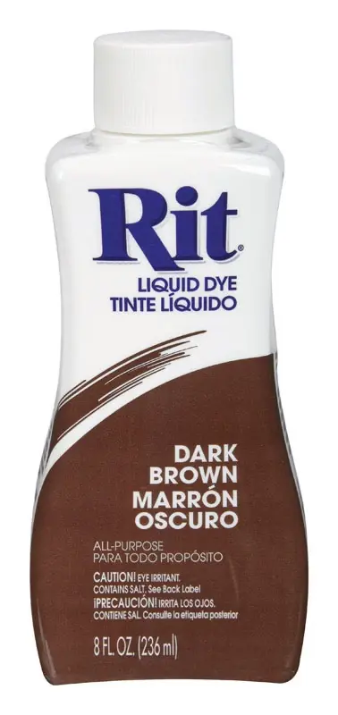Liquid Fabric Dye, Dark Brown, 8-oz.
