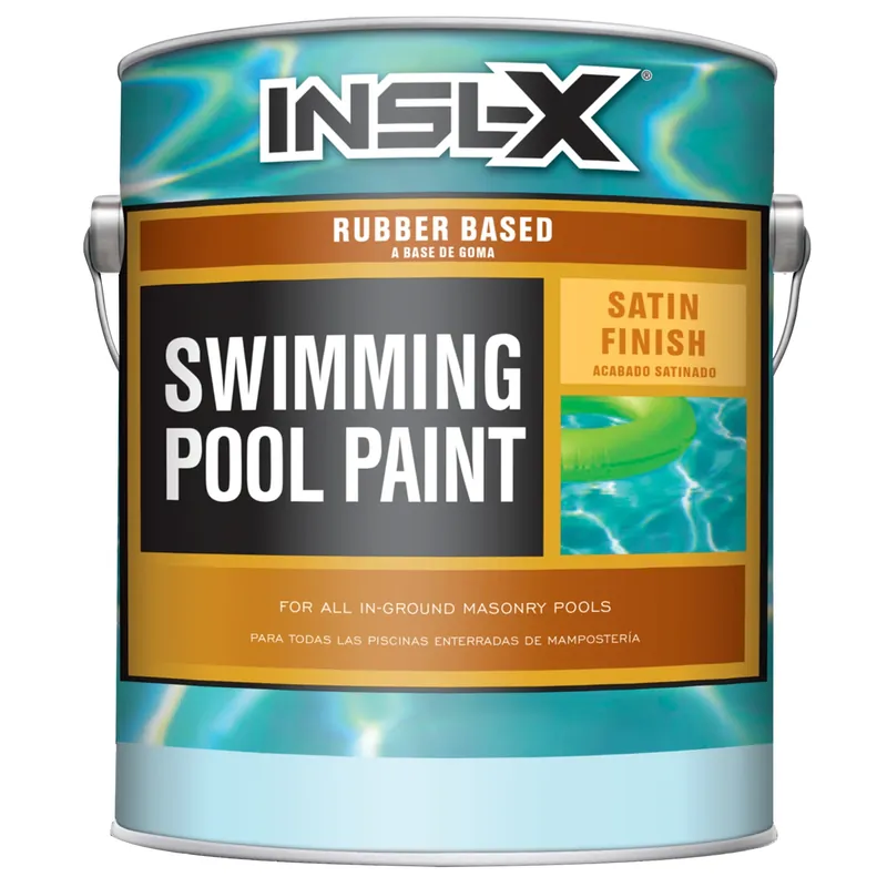 Swimming Pool Paint, Rubber Based, White Satin, 1-Gallon