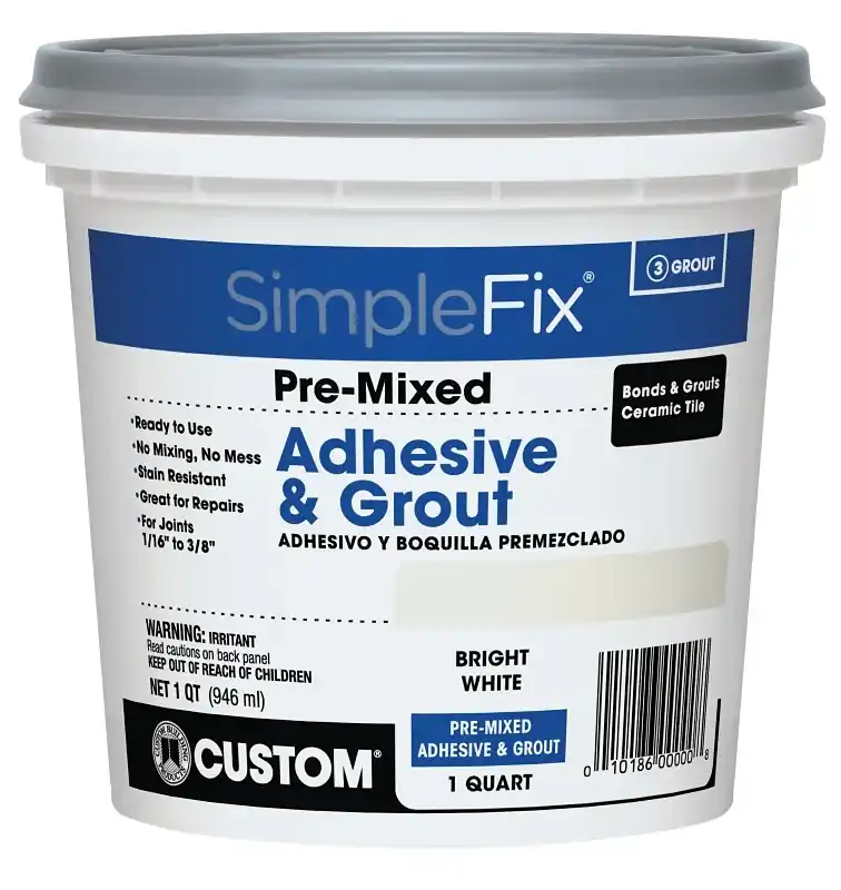 Bright White Pre-Mixed Adhesive & Grout, Qt.