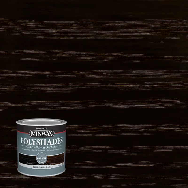 Polyshades Wood Stain, Classic Black Gloss, 1/2 Pt.