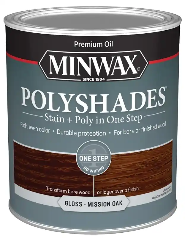 Polyshades Wood Stain, Mission Oak Gloss, Qt.