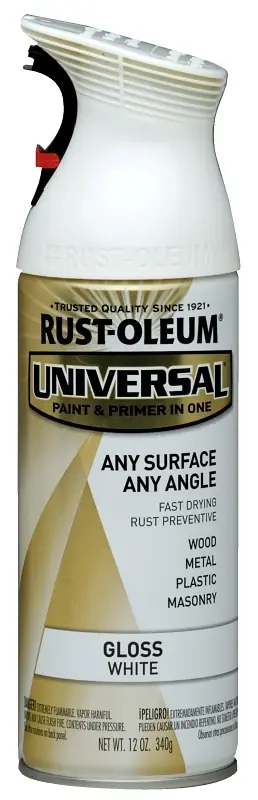 Universal Paint & Primer Spray Paint, White Gloss, 12-oz.