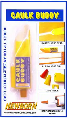 Newborn Caulk Buddy Yellow Lightweight Plastic Caulk Finisher Tool 1 Pk