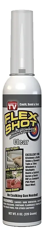 Flex Shot Clear 8 Ounce Rubber Adhesive Sealant Caulk - Fsh8c-4