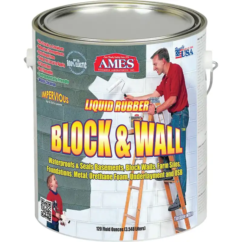 Block & Wall Liquid Rubber Coating, White, 1-Gal.