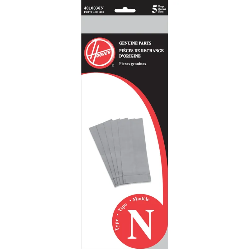 Hoover Vacuum Bag For Hoover PortaPower Cleaners 5 Pk Type N
