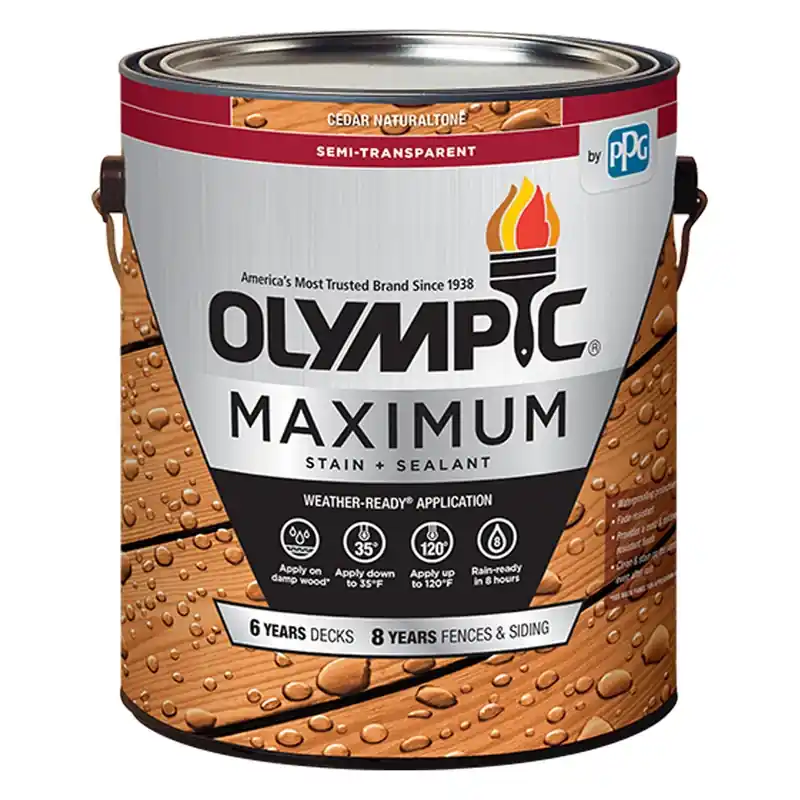 Maximum Deck, Fence & Siding Stain & Sealant, Exterior, Semi-Transparent Oil, Cedar, 1-Gallon