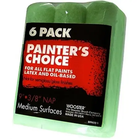 Wooster Brush BR659-9 Painter‘s Choice Roller Cover With .375-Inch Nap, 6-Pack , 9-Inch