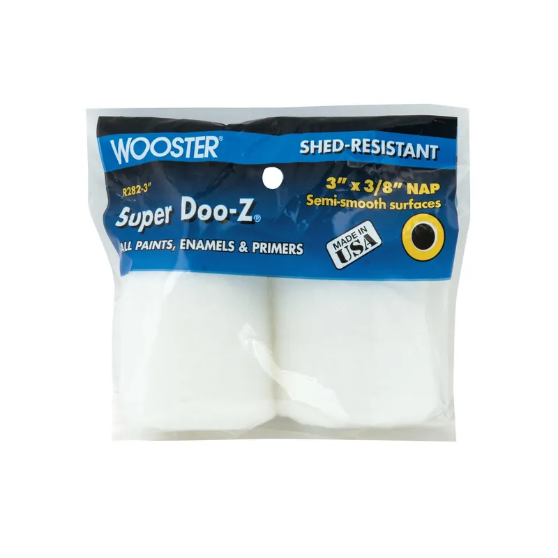 Wooster Super Doo-Z Fabric 3 In. W X 3/8 In. Trim Roller Refill 2 Pk