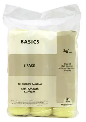 Paint Roller Covers, 9 X 3/8 In. Nap, 3-Pk.