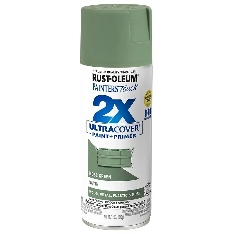 Painter‘s Touch 2X Spray Paint, Satin Moss Green, 12-oz.