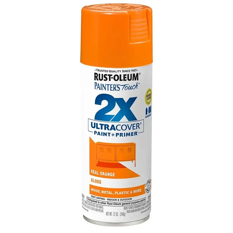 Painter‘s Touch 2X Spray Paint, Gloss Real Orange, 12-oz.