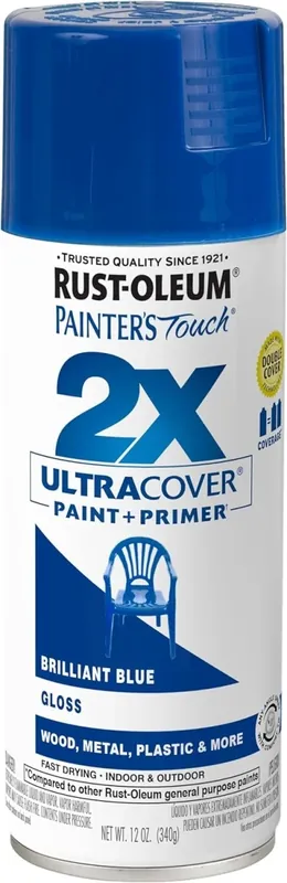 Painter‘s Touch 2X Spray Paint, Gloss Brilliant Blue, 12 Oz.